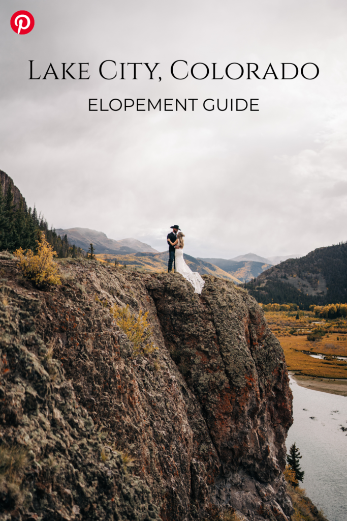 Pinterst cover for lake city colorado elopement guide